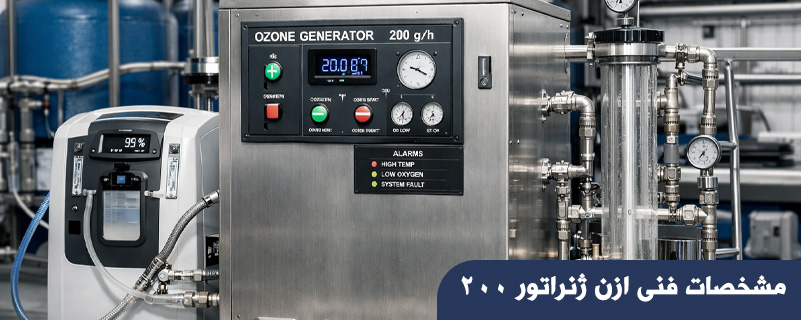 مشخصات فنی ازن ژنراتور 200 g/h